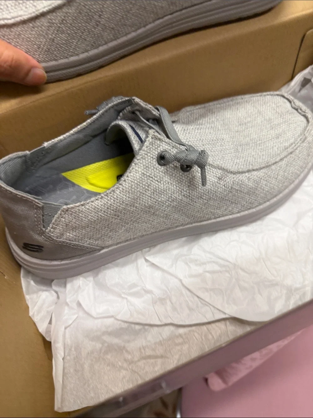 Skechers Gray Slip-On Knit Casual Sneakers - Picture 6 of 9